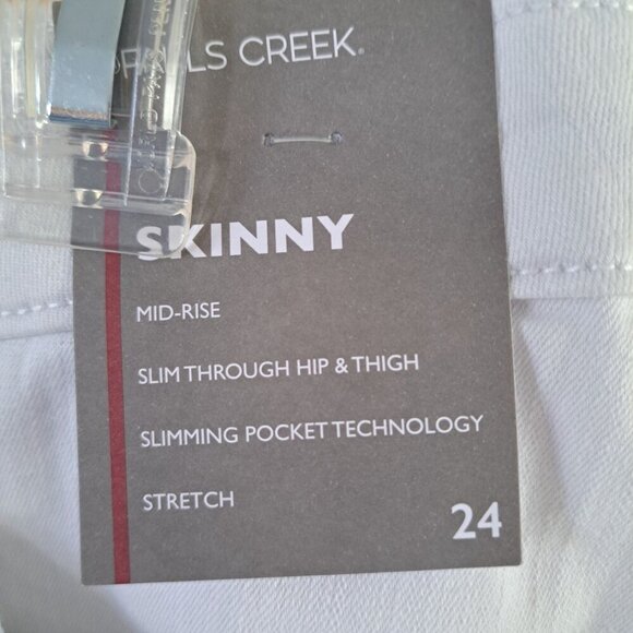 New Falls Creek Plus Size 24 White Pants Skinny Mid Rise Slimming Stretch... - Picture 2 of 10